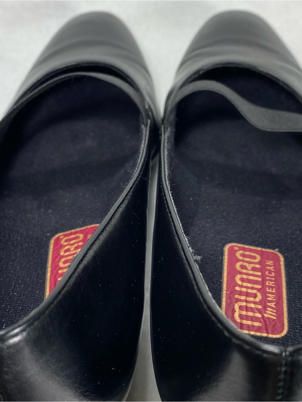 Munro Danielle Black Leather Elastic-Strap Block Heel Square Toe Size 8.5N - Picture 10 of 14